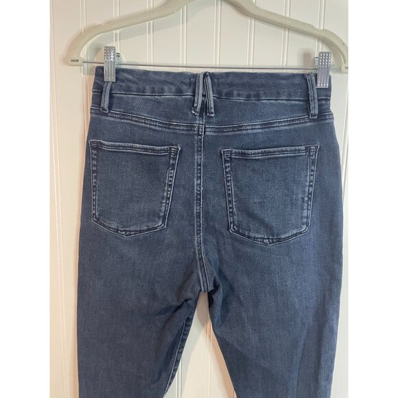 Good American Womens Distressed Skinny Jeans Size 8/29 Blue Raw Hem Cotton Blend - Picture 8 of 15